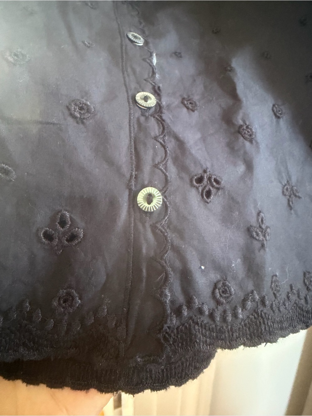 Doen Nessie Black Eyelet Mini Dress XS - Picture 4 of 4